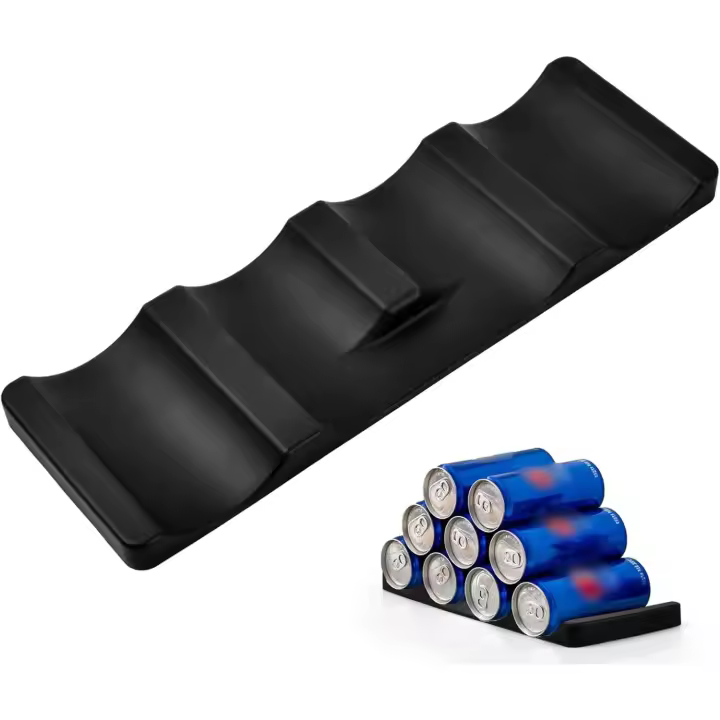 Botellero de silicona, soporte apilable para botellas de vino en el refrigerador, tapete para botellas de vino, soporte para botellas en el refrigerador, soporte para latas de cerveza, organizador para latas - 1