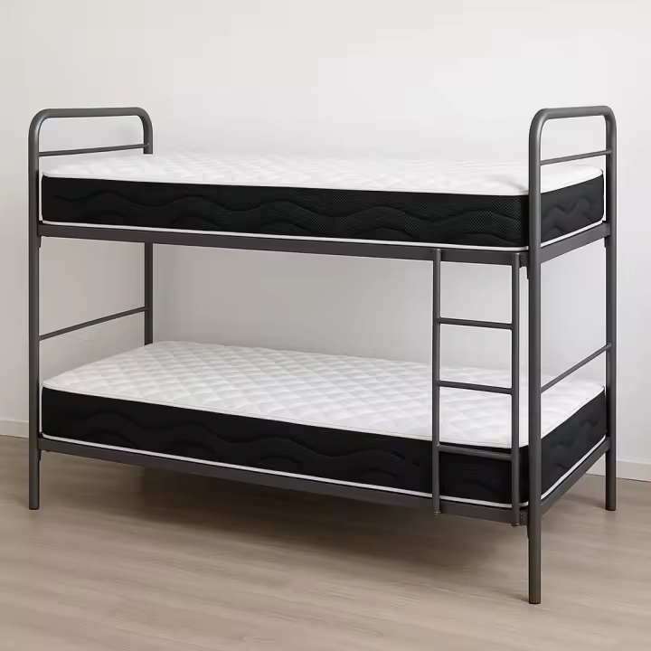 Pack Litera Metálica Reforzada con Escalera Lateral y Barandilla | Gran Estabilidad y Ahorro de Espacio | Incluye 2 Colchones Viscoelásticos Ulises | Grupo Mamapla - 1