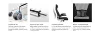 SONGMICS Silla giratoria de Oficina Silla de Escritorio de Malla con reposacabezas Mecanismo sincronizad y Altura Ajustable Negro - details 3