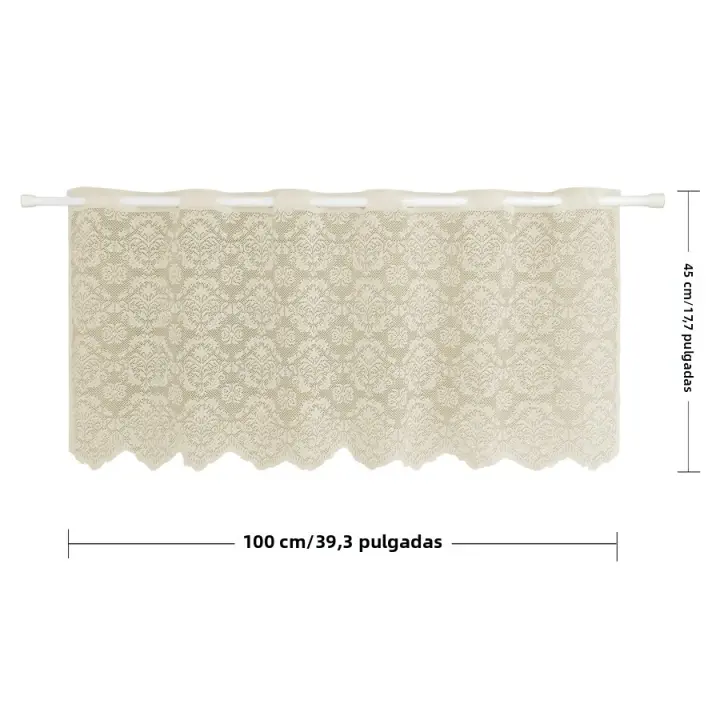 Cortinas Cortas Decorativas De Estilo Pastoral Europeo Retro Para Decorar Ventanas Material 100% Poliéster Translúcidas Función De Enmudecimiento Sin Capa Doble Uso Doméstico Hotel Hospital Café Oficina - 1