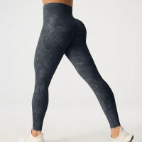 Pantalones De Yoga De Cintura Alta Con Acabado Frosted Para Mujer Pantalones De Entrenamiento Y Fitness Con Levantamiento De Glúteos Talla Fija Secado Rápido Y Sin Hierro Leggings De Exterior - details 16