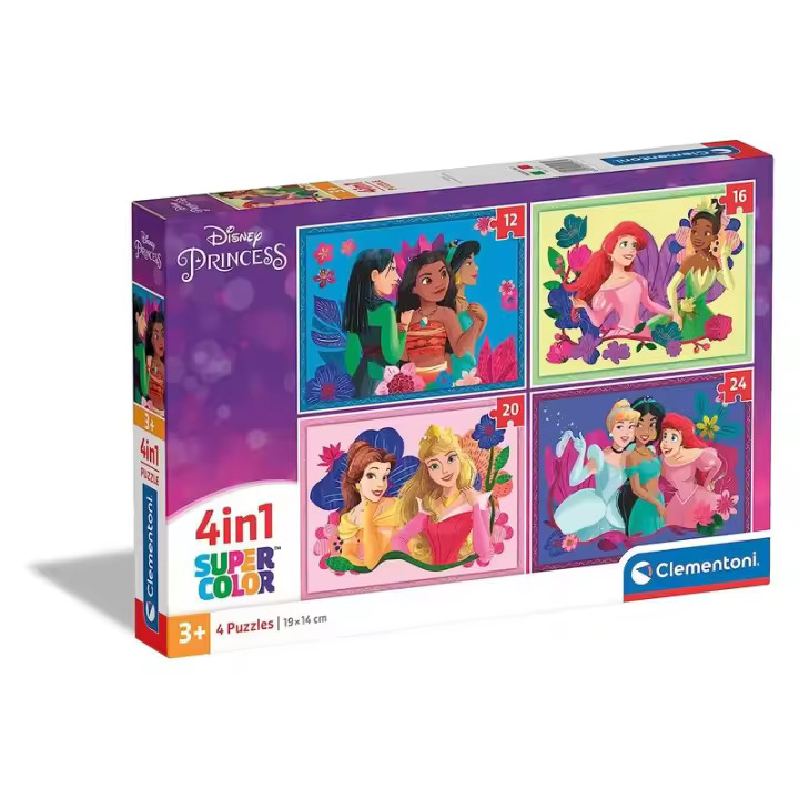 Puzzle infantil progresivo 4 en 1 imagenes de las princesas disney 21517 - 1