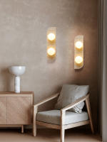 Luz De Pared Retro Amarilla Estilo Japonés Wabi-Sabi Para Dormitorio Y Pasillo Material De Piedra Iluminación Decorativa Simplicidad Y Personalidad - details 2