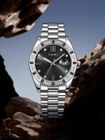 TOMI 4PCS Reloj De Negocios Para Hombre Lujo Con Caja De Regalo Caja De Diamante Calendar Correa De Acero Inoxidable Reloj De Cuarzo - details 2