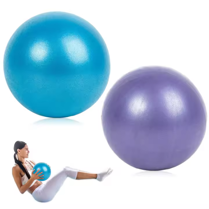 Paquete de 2 pelotas de ejercicio para pilates, pelota de yoga suave de 25 cm, pequeña pelota de fitness antiexplosión, pelota de gimnasio para pilates, entrenamiento central, yoga, equilibrio, gimnasia, fisioterapia, estiramiento - 1