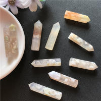 1PC Torre De Cuarzo Hermoso De Rosa Natural Sakura Agate Punto De Energía Rosa Gemas Reiki Decoración Para El Hogar - details 4