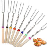 8Pcs Palas De Barbacoa Telescopio Acero Inoxidable Doble Brochetas De Metal Para Asar Churros S'mores Y Picnic Camping - details 6