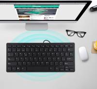 BIT Teclado español con Cable Ultrafino, Blanco o Negro con Conexión USB de 78 Teclas, Plug and Play, Robusto y silencioso Teclado portátil para Juegos de Oficina - details 4