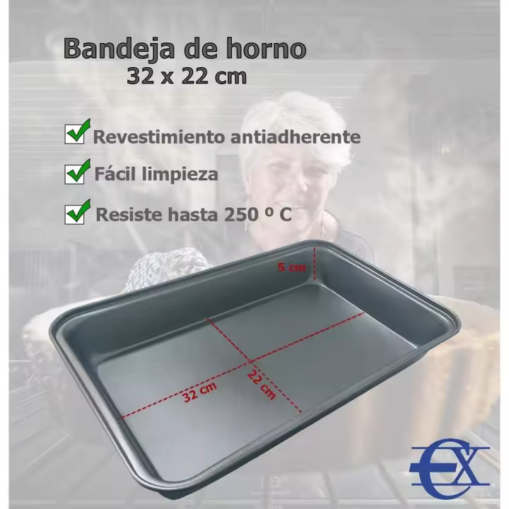 Bandeja de Horno Euroxanty | Fácil Limpieza | Asados de Carnes y Pescados | Lasañas y Repostería | Molde Antiadherente | Acero Inoxidable | Set 3 Unidades - 1