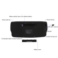 Teclado Inalámbrico Jomaa 2.4G Con Ballón De Tracció Y Rueda De Desplazamiento Mini USB Para Laptop TV Box Computador - details 1