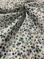 Tejidos Ortuño- Tela flores verdes algodón, patchwork, tela liberty, prendas infantiles, decoración hogar ,manualidades, complementos,1m x Ancho 150cm - details 4