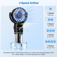 Portatil Ventilador Pequeño de Mano Spray con Niebla de Agua, USB Mini Ventilador de Mano 4 Velocidades, Se Puede Colgar Cuello Ventiladors de Manos Potente Oficina al Aire Libre de Vacaciones Blanco - details 4