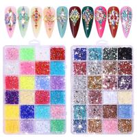 Kit De 3500 Piezas De Rhinestones De Colores Y Brillo Para Uñas Con Fondo Plano Resina Redonda Accesorios Para Decoración De Arte De Uñas DIY - details 0