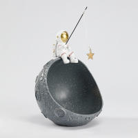 Adorno De Escritorio Espacial Con Resina Figura De Espaceman Y Planeta En Caja Organizadora Para Decoración De Habitación Temática De Espacio - details 14