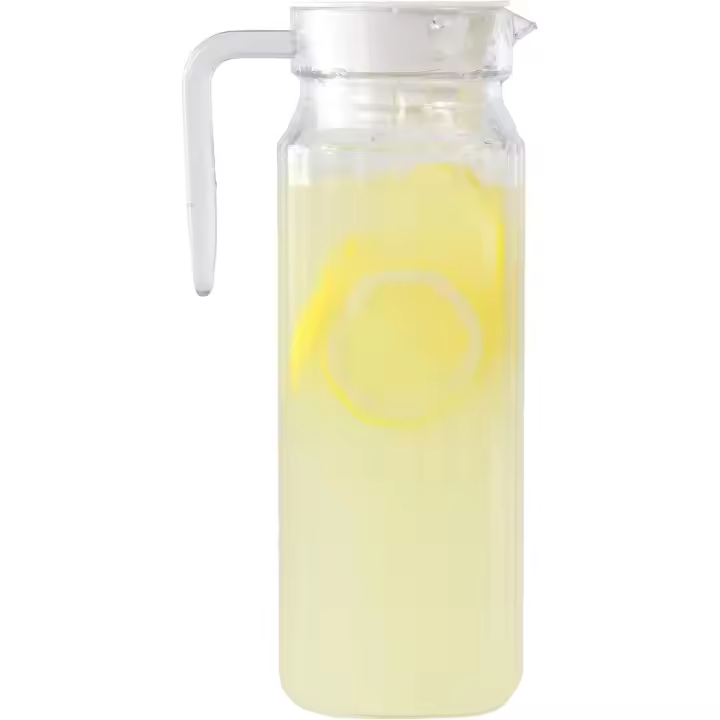 Jarra cuadrada de plástico para nevera con tapa-Jarra de 1,1 litros - 1