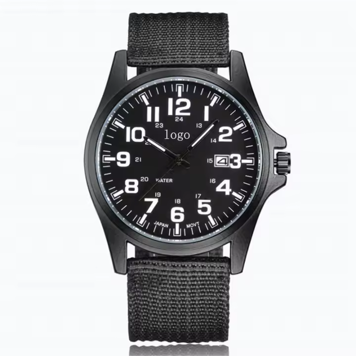 Reloj para hombre, diseño resistente al agua, sencillo y versátil, correa de nailon unisex, reloj de hombre de moda. - 1