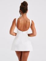 Vestido Mini Elegante A-line Para Mujer Sin Mangas Abierta Espalda Descubierta Color Sólido Vestido De Fiesta Vestidos - details 8