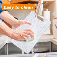 HOGUITA-Juego de 3 Tablas de Cortar para Cocina– Set de Tablas de Cortar con Diseño Efecto Granito,Antibacteriana,Fáciles de Limpiar, Aptas para Lavavajillas, Ideales para Carne, Verduras, Frutas y Pan - details 6
