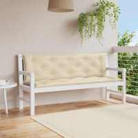 vidaXL Cojín de banco de jardín tela Oxford taupe 150x(50+50)x7 cm en color Taupé/Gris/Beige | acolchados duraderos para sofás de jardín terraza exterior - details 2