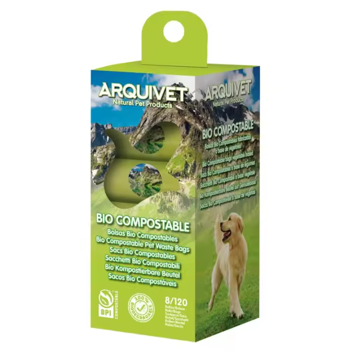 Arquivet - BOLSAS BIOCOMPOSTABLES 8 Rollos x 15 bolsas - 1