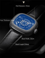 Reloj De Pulsera Para Hombre GLENAW Lujo Diseño De Esqueleto Resistente Al Agua Con Correa De Cuero Acero Inoxidable Movimiento Automático Reloj Hombre - details 6