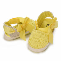 Zapatillas De Verano Para Bebés Niñas 0-18M Con Lazo Casual Sandalias Suave Cómodas Para Primeros Pasos Material Transpirable Tela Y Algodón - details 3