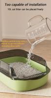 Caixa De Arenero Para Gatos Con Lomo Alto Y Anti-salpicaduras Con Escoba Para Limpieza Suministros Para Mascotas De Plástico - details 8