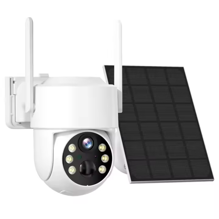 Hiseeu WTD714 4MP Cámara de seguridad inalámbrica con panel solar, resolución HD 2K, detección de movimiento PIR, audio bidireccional, visión nocturna, WiFi de 2.4GHz, giro de 355° y inclinación de 90°, resistente al agua IP66 - 1
