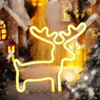 Señal De Neón LED De Renos De Navidad Para Decoración De Fiestas De Invierno Y Habitaciones Living Room Bedroom Regalos - details 5