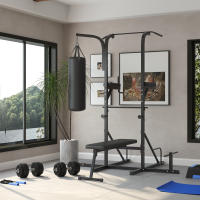HOMCOM Juego de Mancuernas Ajustable 30KG con Barra de Conexión de Acero y Discos Desmontable Juego de Pesas para entrenamiento en Casa Gimnasio Oficina Negro - details 1