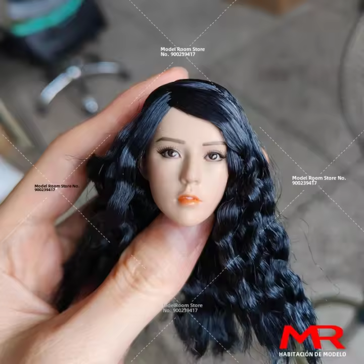 Figura De Acción De 12 Pulgadas Mujer Guerrera Cabello Negro Escultura De Cabeza Compatible Con Soldado De 1/6 Escala Modelo De PVC Para Adultos - 1