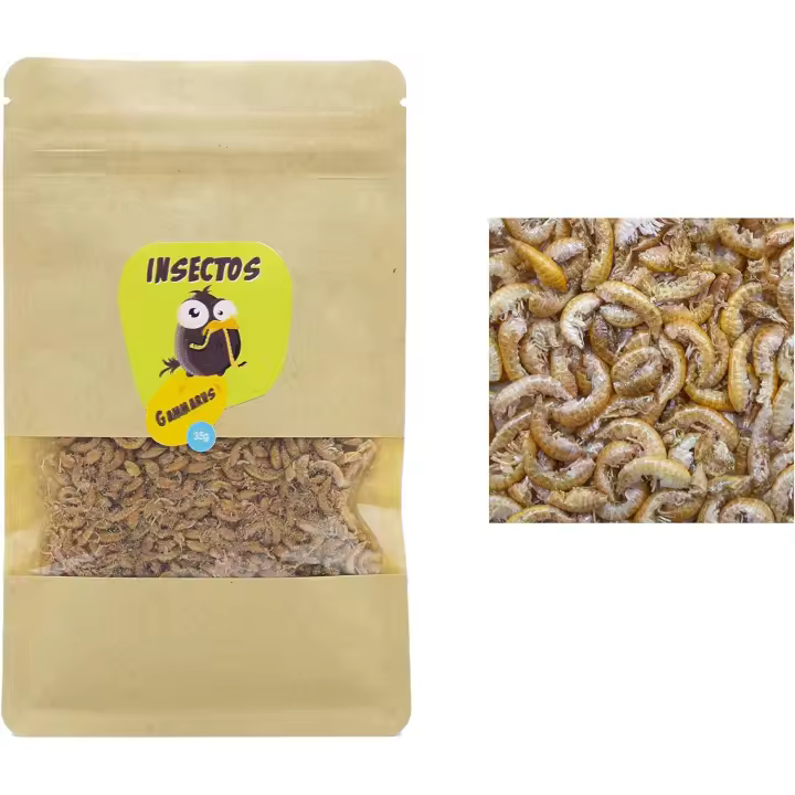 FINCA CASAREJO Gammarus Deshidratados para Tortugas, Peces, Aves, Reptiles y Roedores - Aperitivo para Mascotas con Alto Contenido en Proteínas - 1