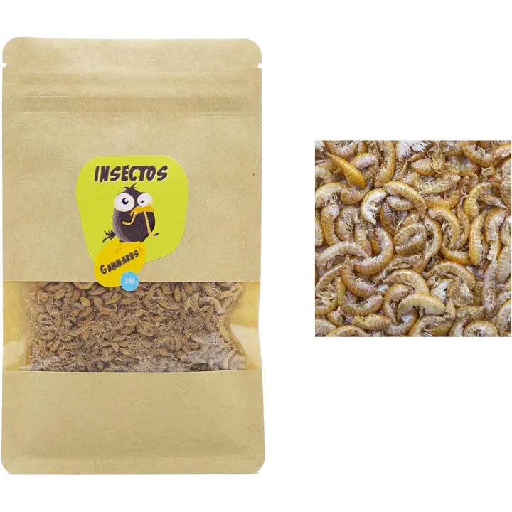 FINCA CASAREJO Gammarus Deshidratados para Tortugas, Peces, Aves, Reptiles y Roedores - Aperitivo para Mascotas con Alto Contenido en Proteínas - 1