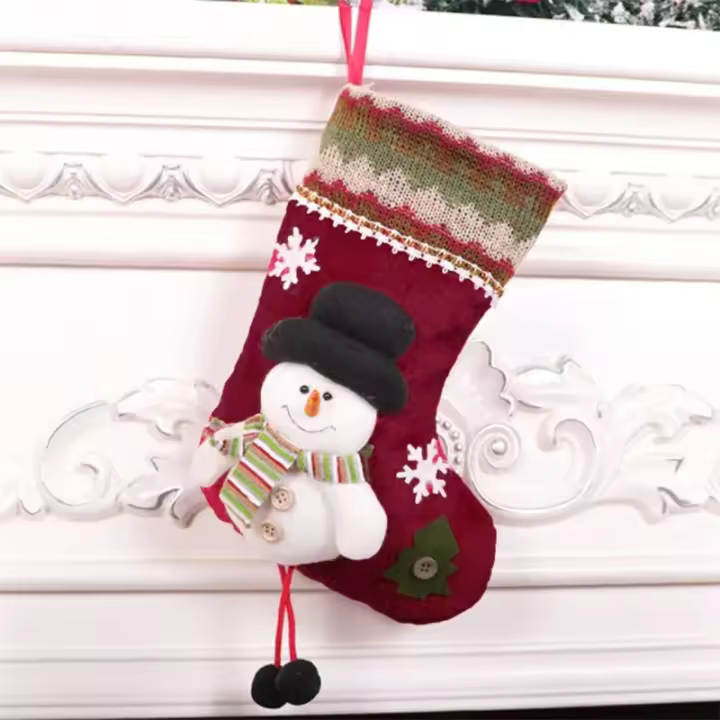 Calcetines De Navidad 25cm Decoración De Árbol De Navidad Vintage Calcetines De SANTA BOOTS Colgante Para Chimenea Decoración De Fiesta Para El Hogar - 1