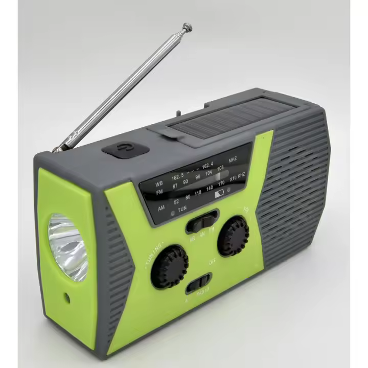 Cargador de emergencia de teléfono USB , manivela Solar de mano, Radio meteorológica portátil para cargador al aire libre, equipo de Camping, herramienta de supervivencia ，Radio meteorológica recargable - 1