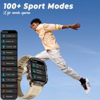 Reloj inteligente Frecuencia cardíaca y presión arterial Rastreador de actividad del sueño Reloj inteligente resistente al agua para exteriores de 1,96 pulgadas Más de 100 modos deportivos Llamadas Bluetooth (para iOS Android) - details 2