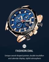 Reloj De Pulsera Deportivo De Lujo Para Hombre LIGE Moda Cronógrafo Acuático Resistente Al Agua Con Fecha Y Manos Luminosas Material De Correa De Silicona - details 9