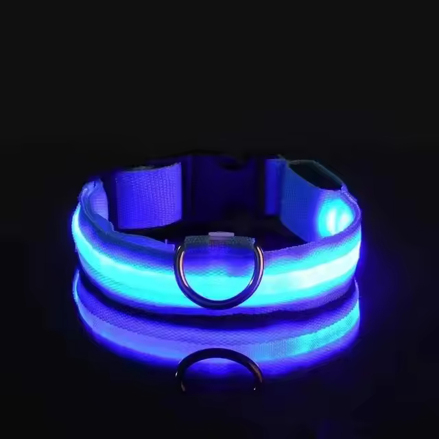 Correa De Noche Con LED BOOTEELY Para Perros En Nylon Seguridad Brilla Al Aire Libre Collar Luminoso Fluorescente Para Mascotas - 1