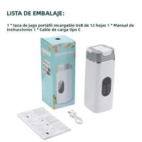 Batidor De Frutas Portátil 420ML 12 Hojas Recargable USB Mezclador De Smoothies 2 En 1 Botella De Cocina Herramienta De Alimentos - details 18
