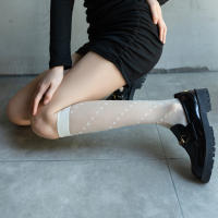 Calcetines Largos De Pies Para Niñas Calcetines De Seda Delgados Para Verano Negro Y Blanco Lolita Adecuados Para Mujeres - details 4