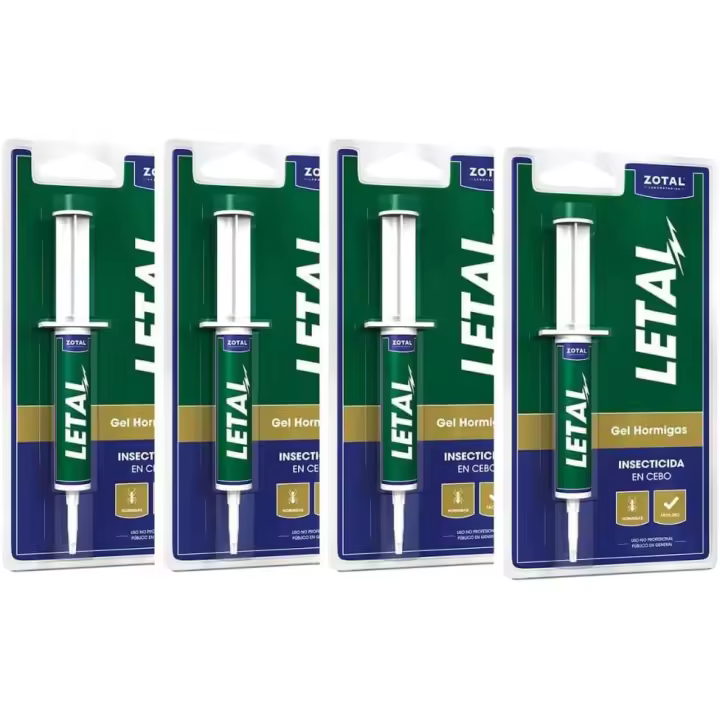 Pack de 4 Insecticida LETAL TRX ZOTAL en Cebo Contra Hormigas, Total 40 Gr - Efectivo Contra Hormigas - Control Duradero - Zotal Laboratorios - 1