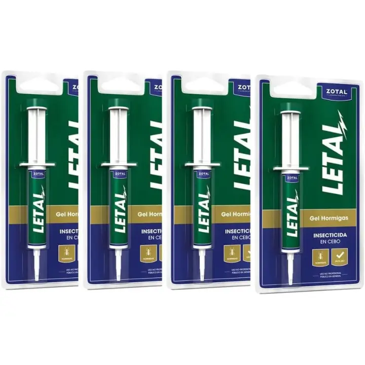 Pack de 4 Insecticida LETAL TRX ZOTAL en Cebo Contra Hormigas, Total 40 Gr - Efectivo Contra Hormigas - Control Duradero - Zotal Laboratorios - 1