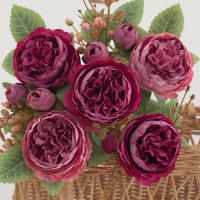 1 Pieza De Flores Artificiales Peonia De Seda Para Decoración Casa Boda Fiesta Faux Bouquet Arreglo De Plástico - details 19