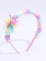 Diadema De Estrella Brillante Para Niñas Con Encaje Arcoíris Y Forma De Mariposa Accesorios De Cabello Para Niños Fiesta Fashion - details 7