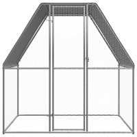 vidaXL Gallinero de acero galvanizado plateado y gris 2x2x2 m - details 1