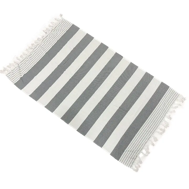 Toalla De Playa Turca Oversize De Algodón 100% Absorbente Y Suave Para Adultos Regalos De Playa Tela Rectangular Mecánica Lavable Estilo Rayado - 1