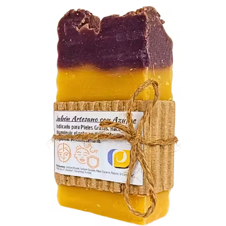 Jabón Artesanal Natural de Azufre. Pumarshop Cinnia Natura. Piel Grasa. Acné. Puntos Negros. Jabón Artesano. Apto Veganos. - 1