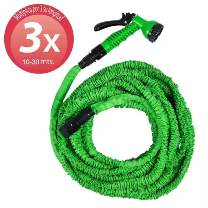Papillon Manguera Extensible Riego 10 a 30 Metros Con Pistola De 7 Posiciones - Expansión Triple de Longitud - 1