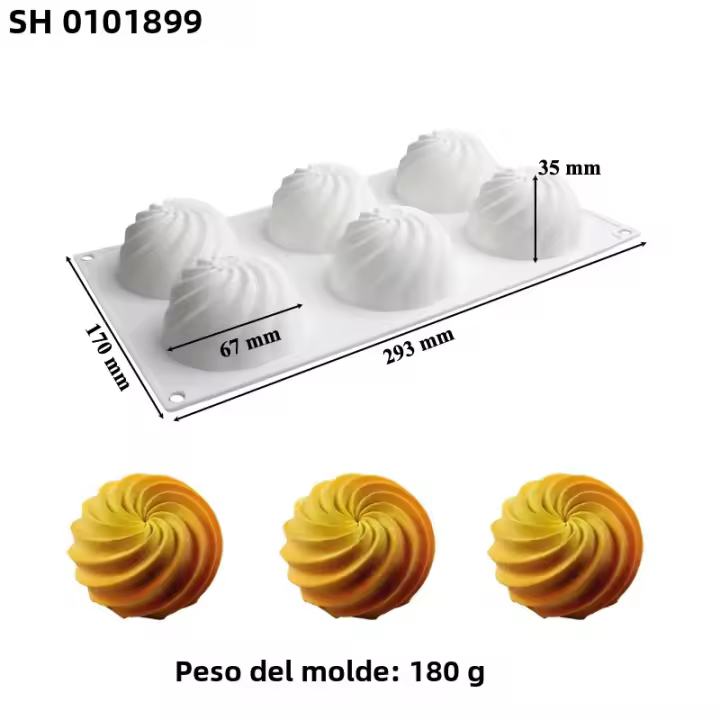 Molde De Galletas De Silicona En Forma De Espiral De Diamante Y Cactus Para Hornear Postres Y Hacer Mantequilla De Maní Herramientas De Cocina Para Hornear Velas Y Jabón DIY - 1