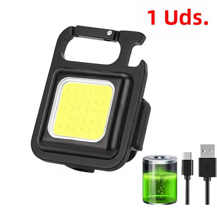 Mini Linterna LED Multifuncional De Cadena USB Recargable Torcha Portátil Para Camping Y Emergencias 500Mah Impermeable Con Batería De 10W - 1